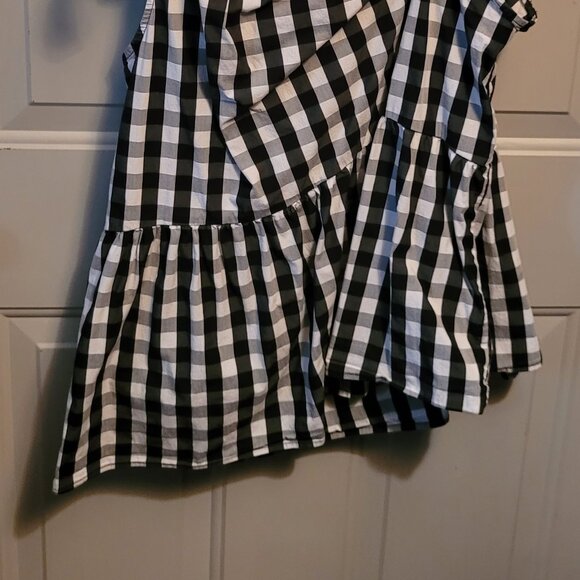 WHO WHAT WEAR Super Cute Black & White Checked Halter Top Misses Size XXL - Picture 5 of 7